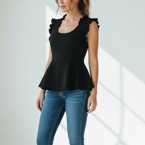 Persaya Textured Peplum Top